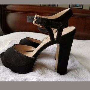TopShop black suede platform shoes US 7 sandals